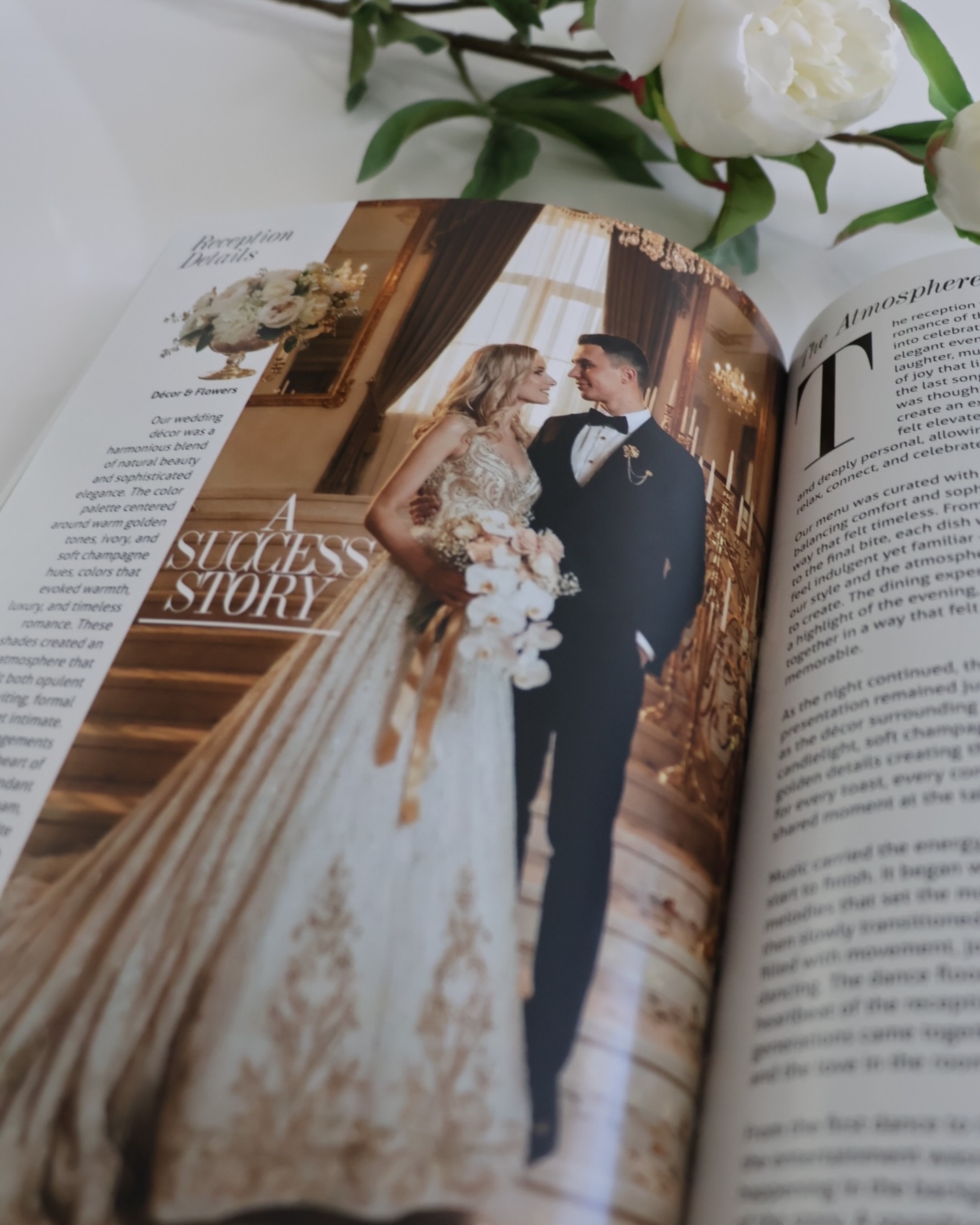 Personalized wedding magazine sample spread