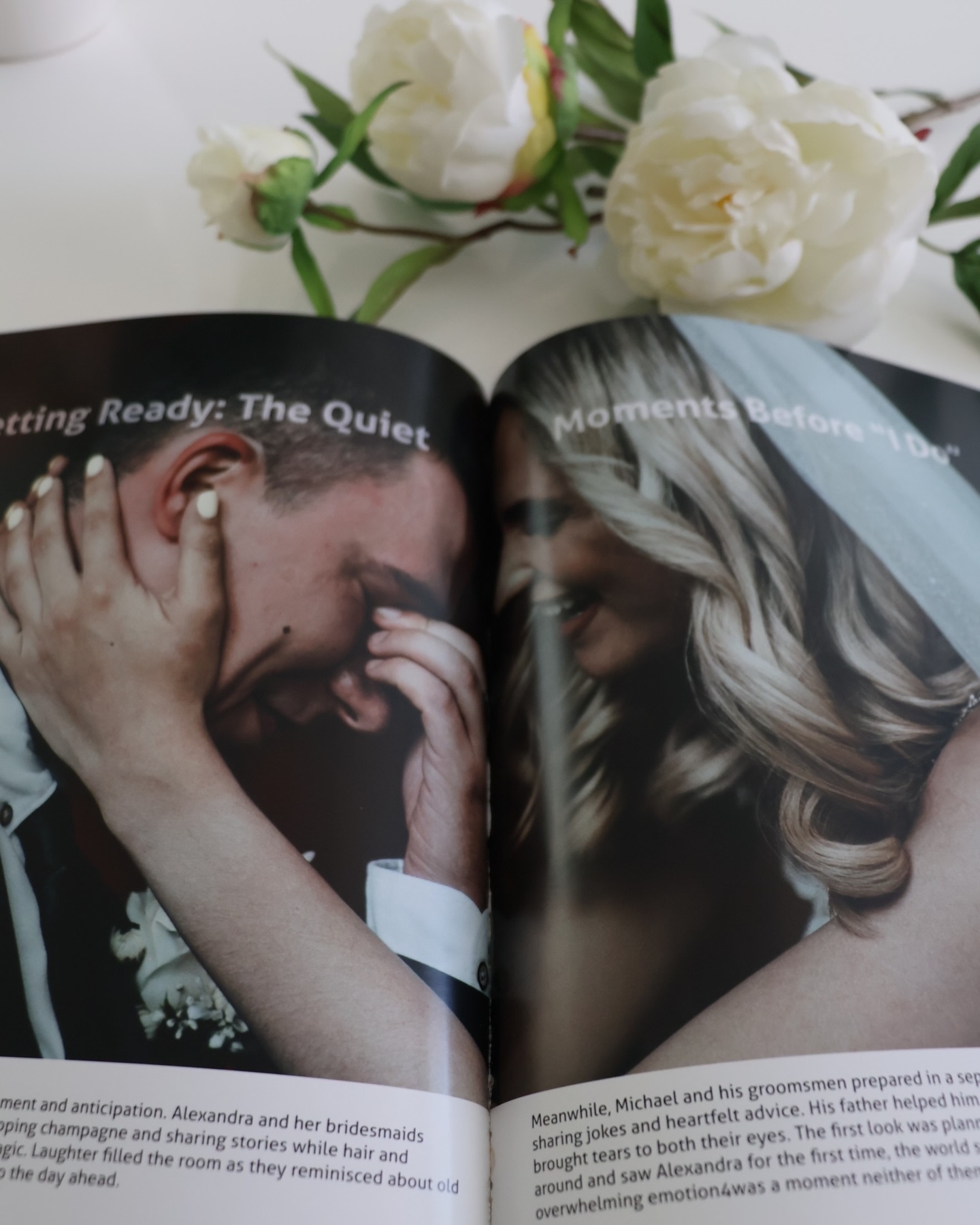Personalized wedding magazine sample spread
