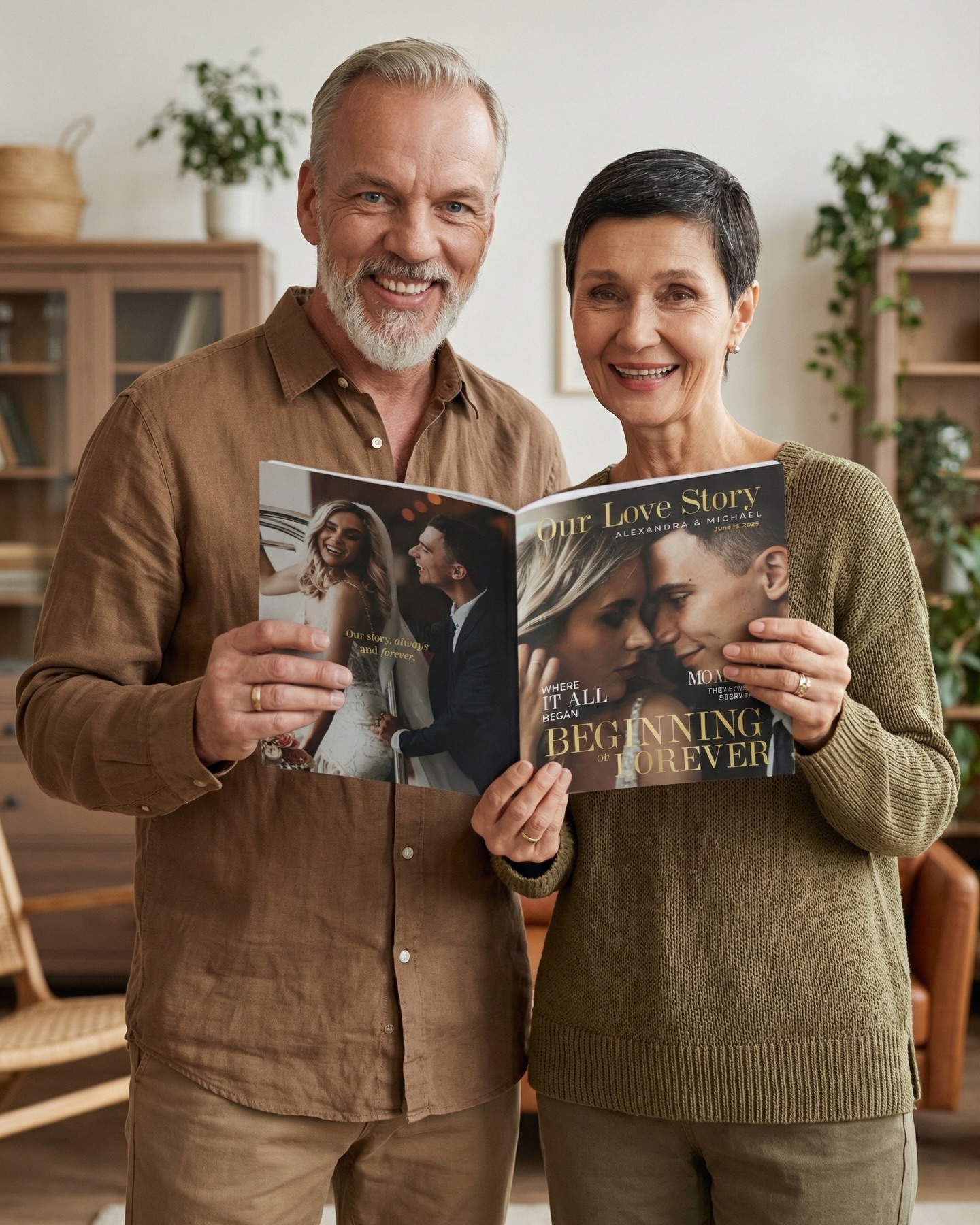 Personalized wedding magazine sample spread